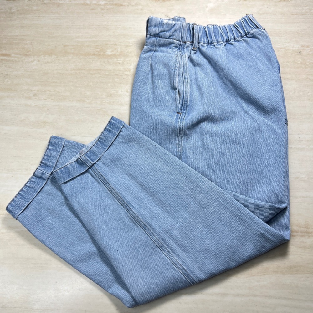 BDG Urban Outfitters Drew Baggy Pleated Jeans Light Wash Elastic Waist W28 L32 - Picture 4 of 12